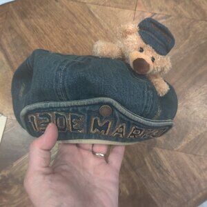 13DE MARZO Denim Cuffed Beret Hat OS New